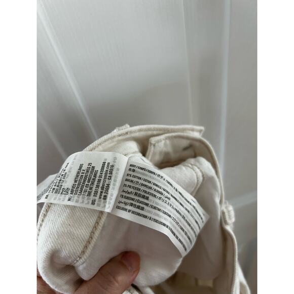 Abercrombie & Fitch White Stone Wash Button Fly Ultra High Rise Straight - Picture 6 of 7